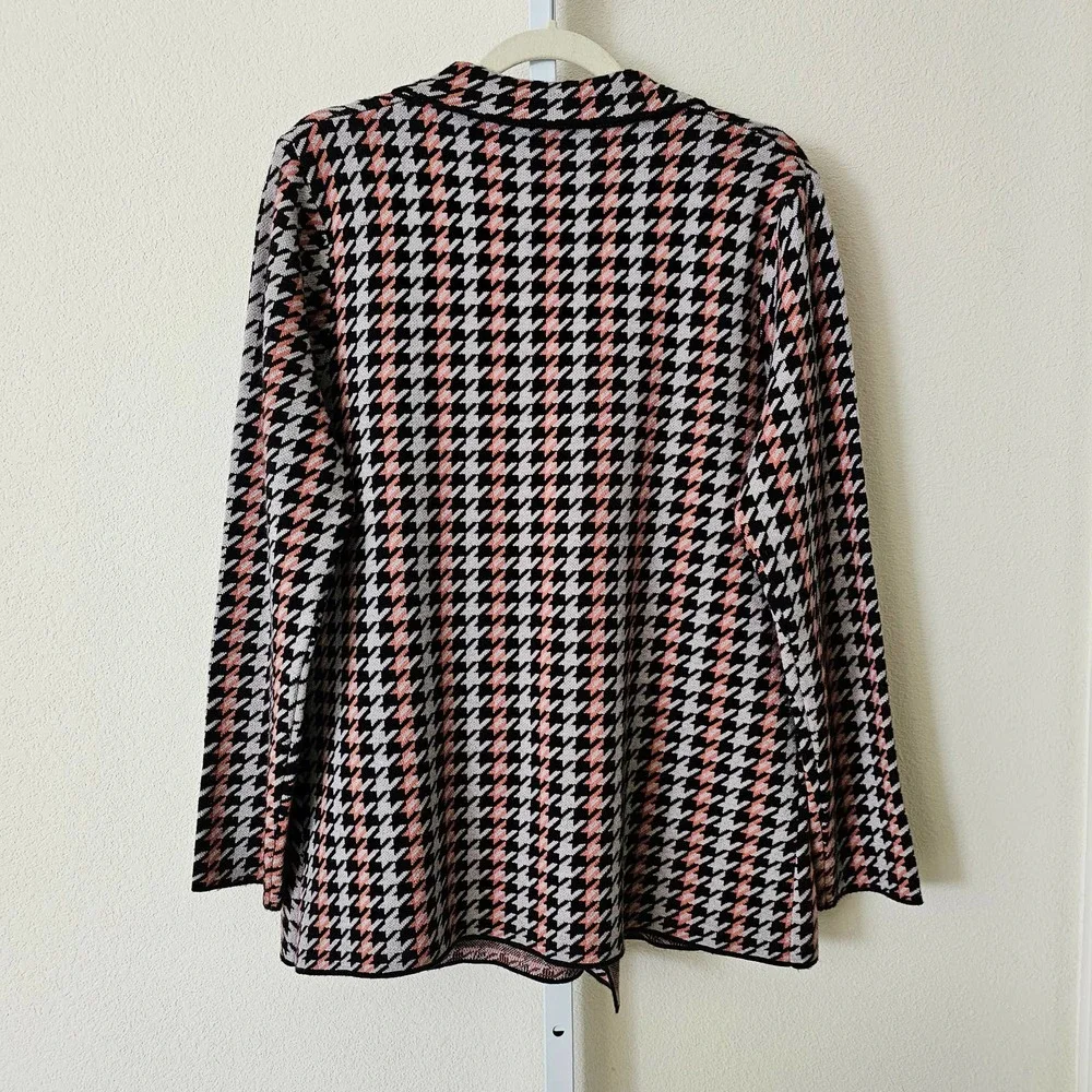 JOIE Women's Double Breasted Houndstooth Multicolored Button Blazer Sz L - Picture 3 of 13